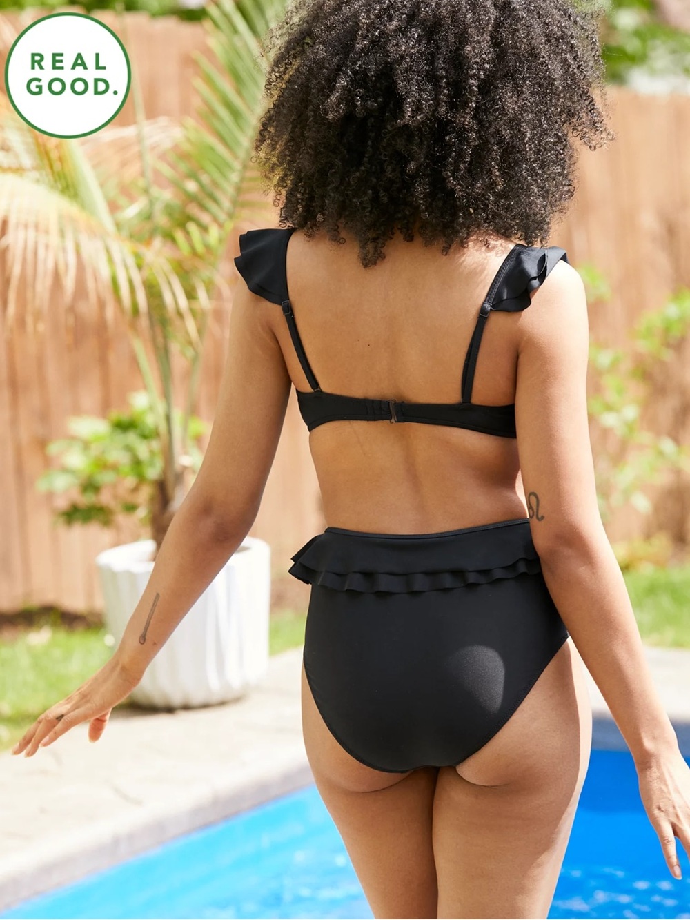 NWT Aerie Ruffle Cut Out One Piece Swimsuit - Picture 3 of 8